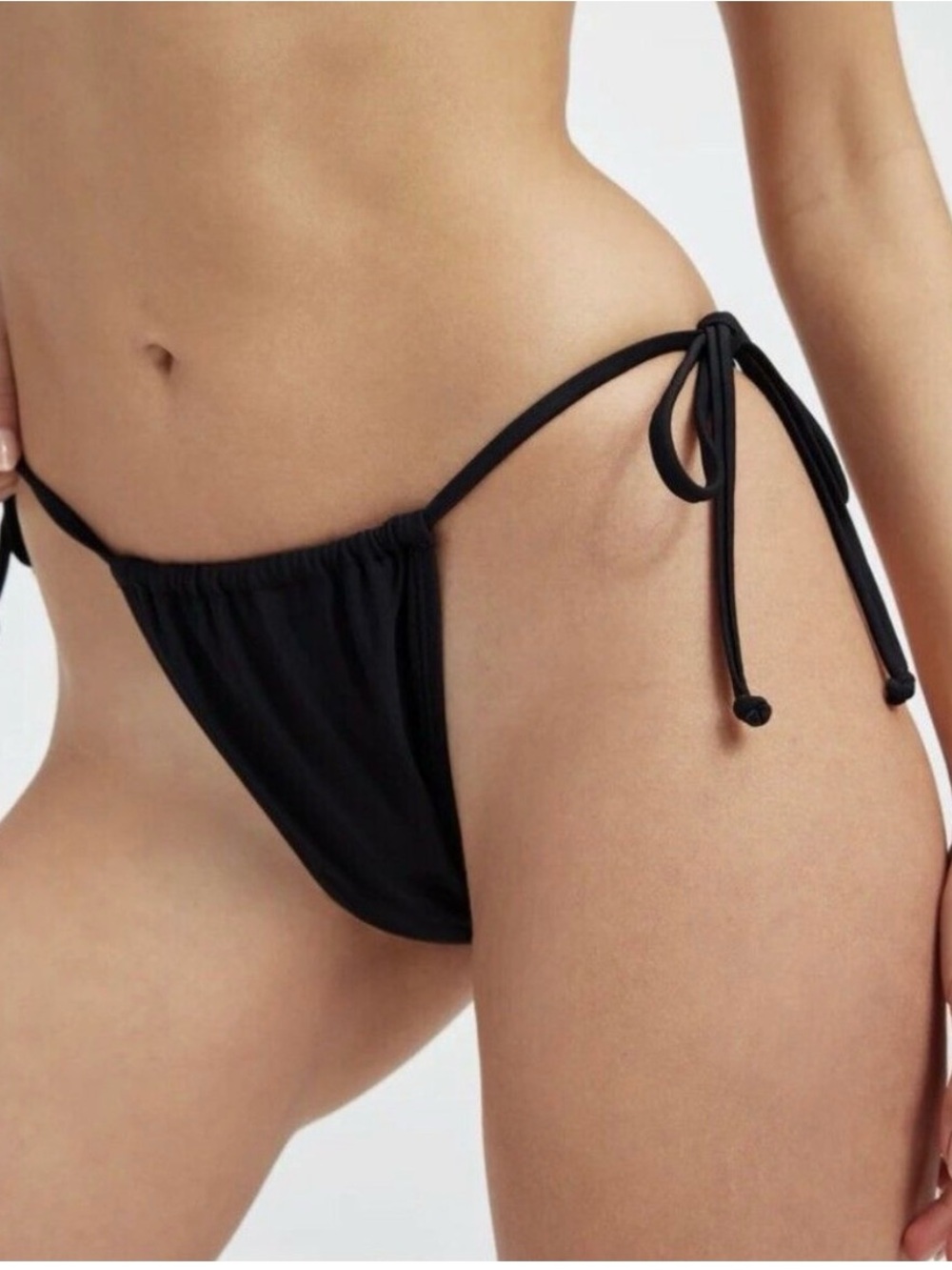 NWT Good American Tiny Ties Black Bikini Bottom XL/4